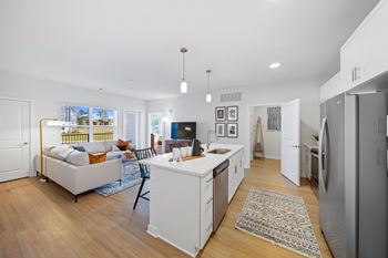 Spacious Living Area With Wood-Style Flooring